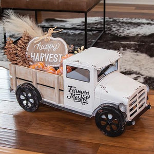 Extra Large Ivory Metal Farmer's Market Truck