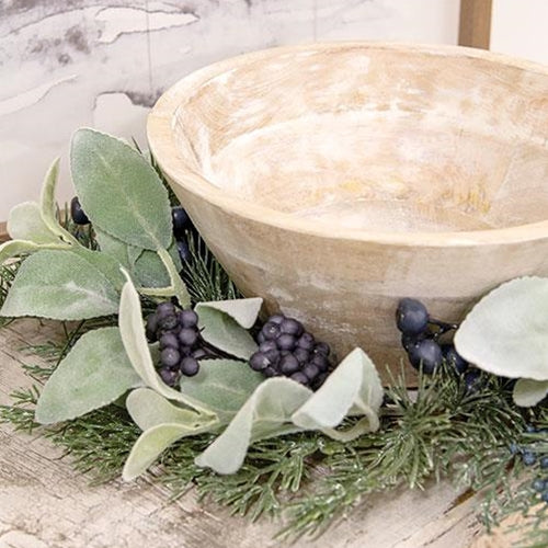 Royal Blue Berries, Cedar & Lamb's Ear Candle Ring