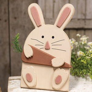 Wooden Layered Bunny w/Carrot Easel