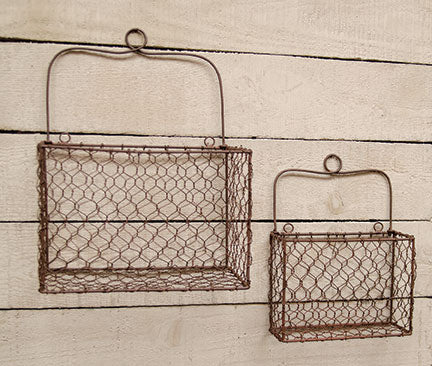 Chicken Wire Wall Baskets