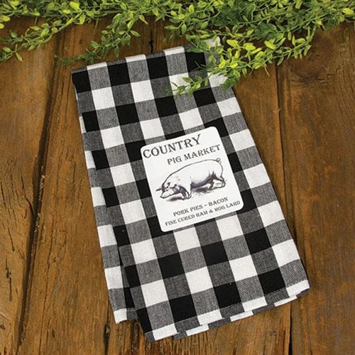 Plaid Kitchen Towel - Red & White Gingham Buffalo Check