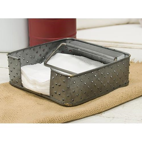 Galvanized Metal Grater Napkin Holder